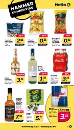 Gazetka promocyjna Netto - Angebote ab Montag - Gazetka - ważna od 02.04 do 02.04.2022 - strona 27 - produkty: Bad, coca-cola, cola, drink, energy drink, Feigen, flasche, funny-frisch, Käse, likör, mais, natur, paprika, red bull, ring, sahne, snack, Ti, tuc, whiskey