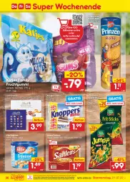 Gazetka promocyjna Netto Marken-Discount - Filial-Angebote - Gazetka - ważna od 23.07 do 23.07.2022 - strona 36 - produkty: bestpreis, debeukelaer, eis, erdnüsse, frucht, fruchtgummi, funny-frisch, katjes, knoppers, lindt, lorenz, ndk, pralinen, prinzen rolle, reis, saltletts, Spezi, Ti, ültje, ültje erdnüsse, versandkostenfrei