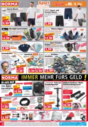 Gazetka promocyjna Norma - Norma - Gazetka - ważna od 23.05 do 23.05.2022 - strona 14 - produkty: adapter, Arbeitsleuchte, asti, aust, auto, ball, batterie, Bau, Bebe, bier, Biere, Brille, decke, decksohle, dell, dunlop, eis, Elan, elle, Fahrrad, Fahrradtasche, Fußball, gin, Gläser, Hylo, Kette, kompressor, lack, lebensmittel, Leuchte, LG, mit frotteesohle, Mode, ndk, reifen, reis, Ria, rwe, sandale, sandalen, sattel, Schal, schuhe, schultergurt, shorts, slip, Slipper, sneaker, sneakersocken, socken, sonnenbrille, Spiele, Sport, sportschuhe, sporttasche, Tasche, taschen, tee, Ti, tisch, uv-schutz, wasser