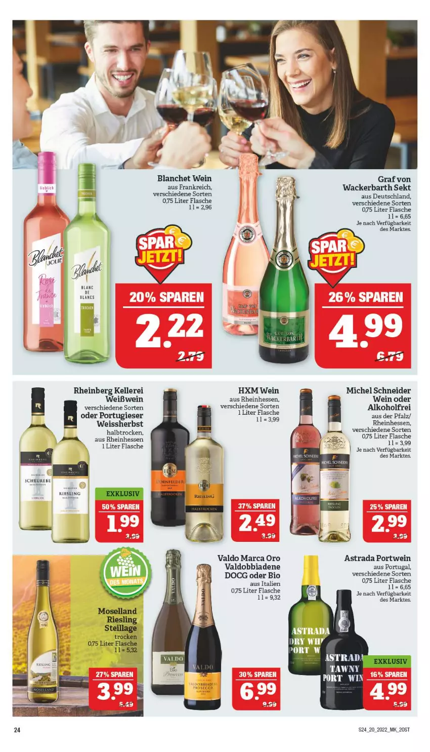 Aktueller Prospekt Marktkauf - Prospekt - von 15.05 bis 21.05.2022 - strona 24 - produkty: alkohol, Astra, bio, eis, elle, flasche, Heu, Michel Schneider, Portwein, riesling, sekt, Ti, valdo, wein, Weißwein