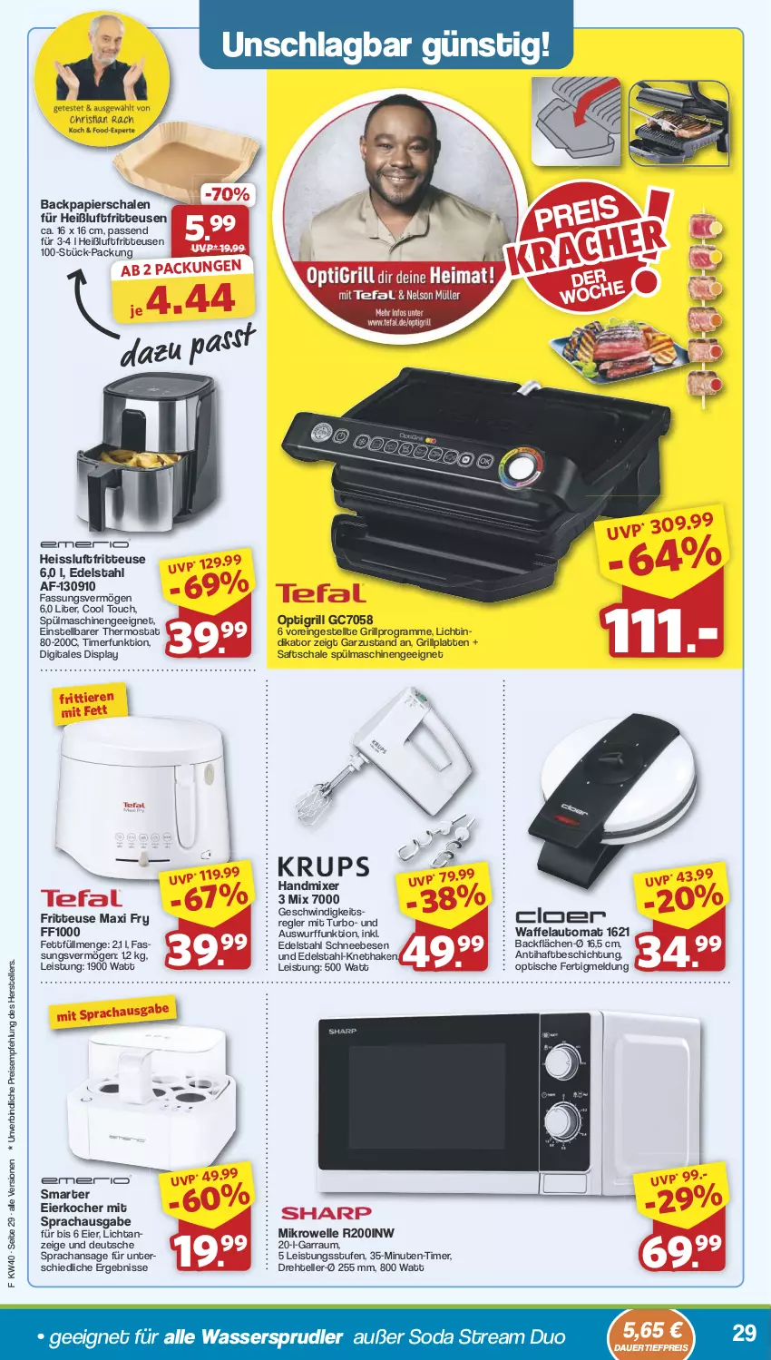 Aktueller Prospekt Famila - Prospekte - von 30.09 bis 05.10.2024 - strona 29 - produkty: angebot, angebote, auer, auto, dauertiefpreis, edelstahl, eier, Eierkocher, eis, elle, fritteuse, garraum, grill, grillplatte, handmixer, Heißluftfritteuse, Kocher, latte, mikrowelle, Mixer, papier, reis, rwe, saft, Schal, Schale, Schneebesen, Soda, spülmaschinen, teller, thermostat, Ti, tiefpreis, Tiere, timer, tisch, wasser, wassersprudler