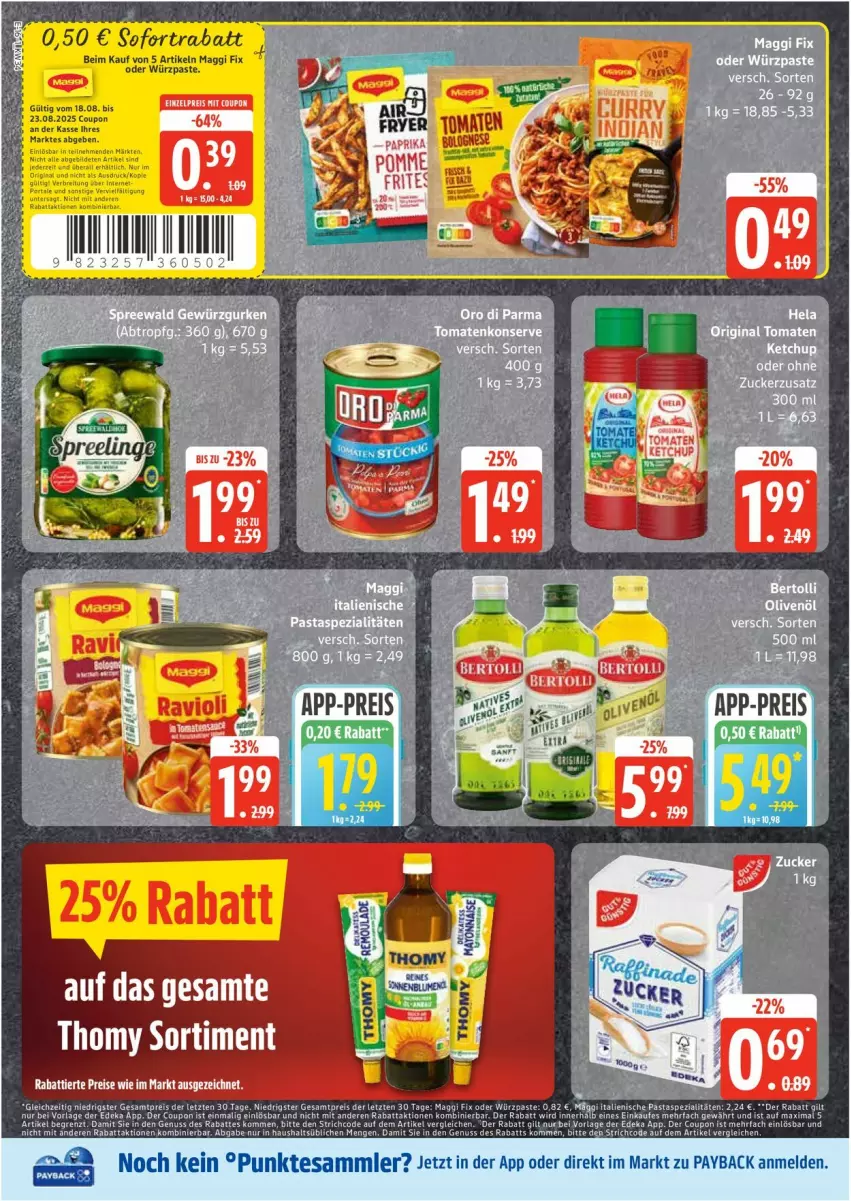 Aktueller Prospekt Edeka - Prospekte - von 18.08 bis 23.08.2025 - strona 16 - produkty: coupon, deka, eis, maggi, maggi fix, nuss, paprika, payback, reis, sofortrabatt, Spezi, tesa, Ti, ZTE