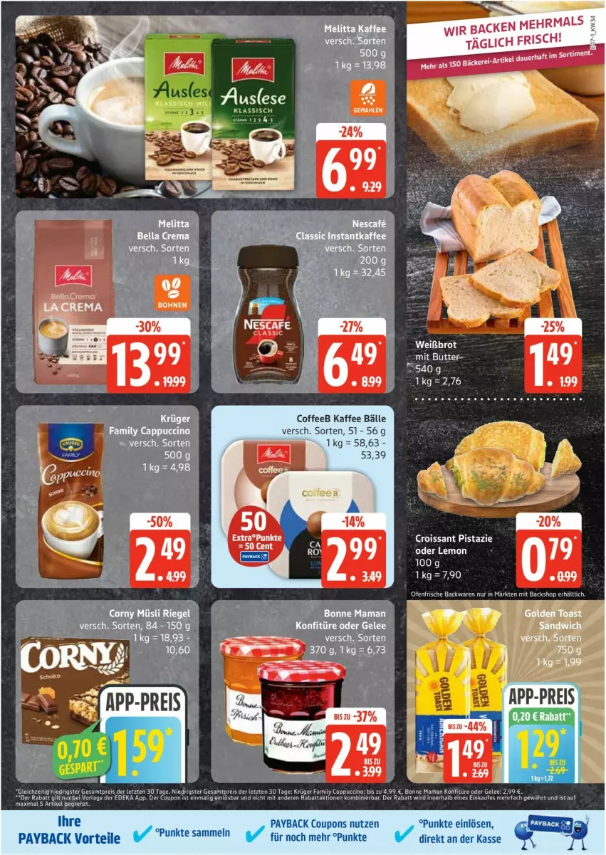 Aktueller Prospekt Edeka - Prospekte - von 18.08 bis 23.08.2025 - strona 17 - produkty: backwaren, bonne maman, butter, Cap, cappuccino, cin, coupon, coupons, Croissant, deka, eis, frische backwaren, gelee, kaffee, krüger, mam, Ofen, payback, reis, Ti, ZTE