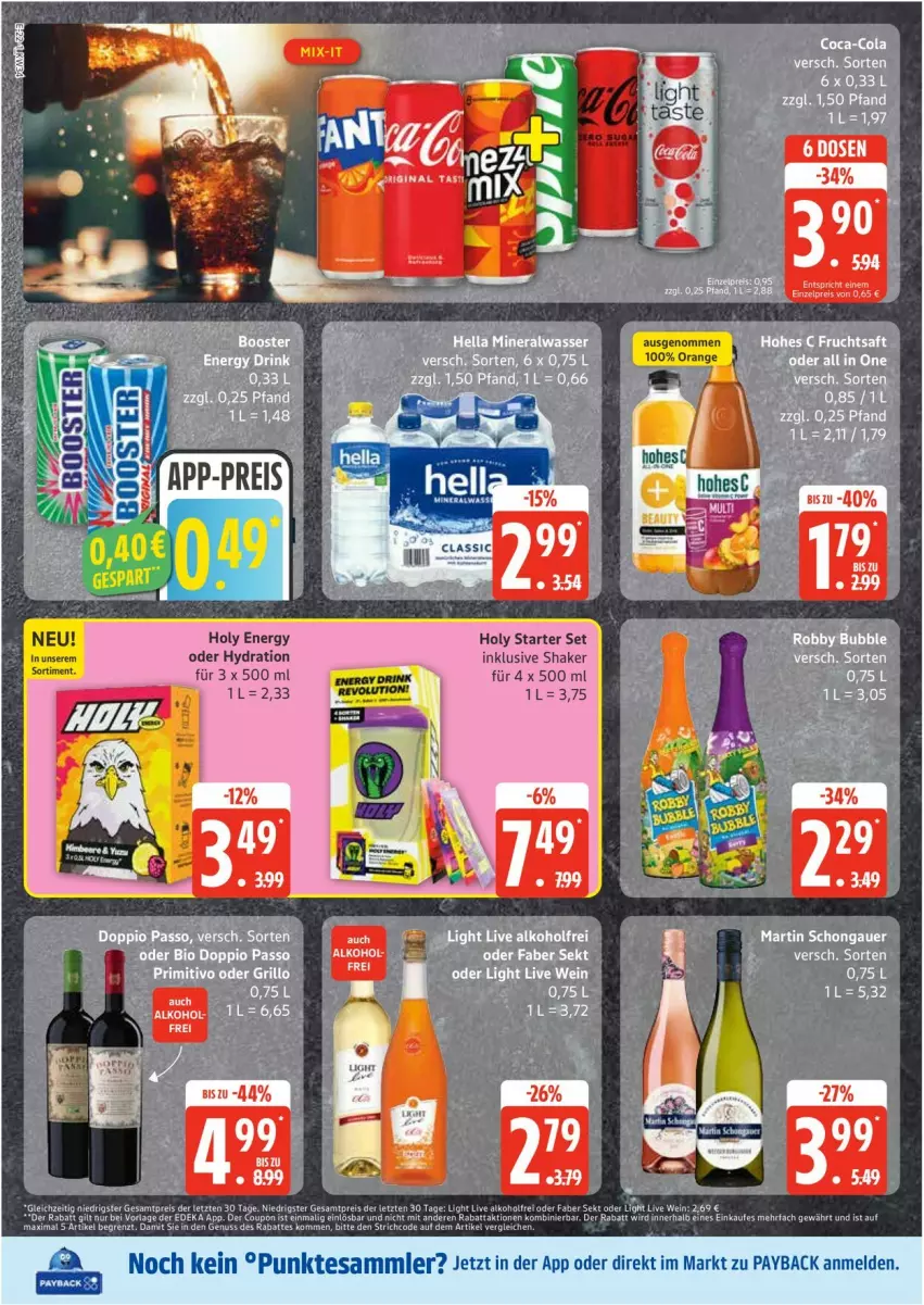 Aktueller Prospekt Edeka - Prospekte - von 18.08 bis 23.08.2025 - strona 22 - produkty: alkohol, coupon, deka, drink, eis, energy drink, nuss, orange, payback, reis, sekt, shake, tesa, Ti, ZTE