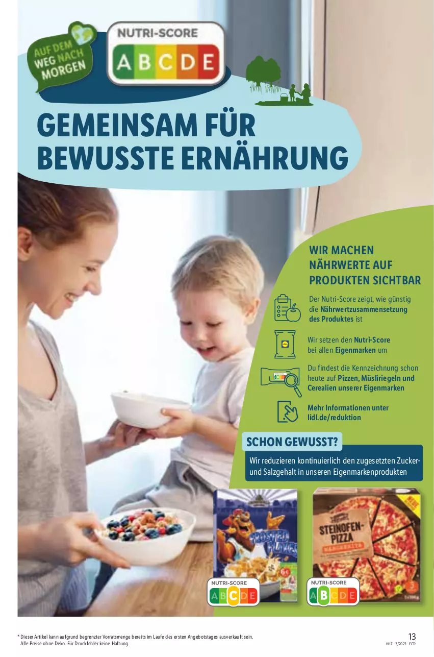 Aktueller Prospekt Lidl - Aktionsprospekt - von 10.01 bis 15.01.2022 - strona 13 - produkty: angebot, cerealien, eis, Heu, mac, müsli, Müsliriegel, reis, riegel, rwe, salz, Ti, ZTE, zucker