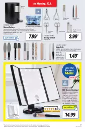 Gazetka promocyjna Lidl - Aktionsprospekt - Gazetka - ważna od 15.01 do 15.01.2022 - strona 17 - produkty: angebot, auto, batterie, batterien, beutel, bügel, dell, eimer, eis, elle, grill, Hautzange, kosmetik, kosmetikeimer, Kosmetikspiegel, leds, Leuchte, Mode, müllbeutel, Nagelfeile, Nagelzange, papier, Pinzette, reis, Schere, schutzhülle, spiegel, Ti, ZTE