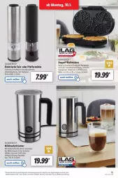 Gazetka promocyjna Lidl - Aktionsprospekt - Gazetka - ważna od 15.01 do 15.01.2022 - strona 19 - produkty: angebot, batterie, batterien, dell, edelstahl, eis, elle, ilag, latte, LG, milch, milchaufschäumer, Mode, pfeffer, Pfeffermühle, reis, Ria, salz, silvercrest, Ti, Waffeleisen, ZTE