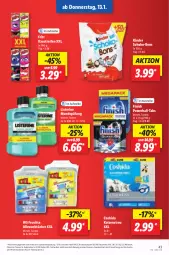 Gazetka promocyjna Lidl - Aktionsprospekt - Gazetka - ważna od 15.01 do 15.01.2022 - strona 47 - produkty: Allzwecktücher, aust, ball, brut, Coshida, eis, Elektro, elle, Finish, HP, Katzenstreu, Kaustreifen, Kinder, Laufen, listerine, mundspülung, powerball, preisvorteil, reifen, reis, schoko, schoko-bons, spülung, teller, Ti, tücher, weck