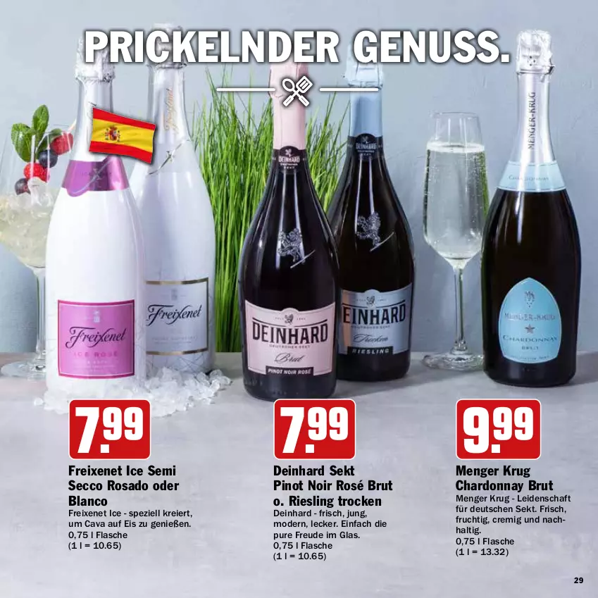 Aktueller Prospekt Hit - Prospekte - von 16.05 bis 04.06.2022 - strona 29 - produkty: brut, Cava, chardonnay, ecco, eier, eis, flasche, freixenet, frucht, Mode, nuss, Pinot, pinot noir, riesling, sekt, Spezi, Ti