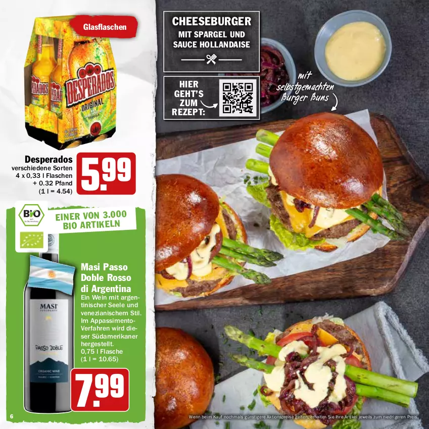 Aktueller Prospekt Hit - Prospekte - von 16.05 bis 04.06.2022 - strona 6 - produkty: aktionspreis, burger, burger buns, desperados, eis, flasche, glasflasche, hollandaise, mac, passo, reis, rezept, sauce, sauce hollandaise, sim, spargel, Ti, wein