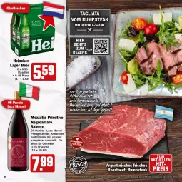 Gazetka promocyjna Hit - Prospekte - Gazetka - ważna od 04.06 do 04.06.2022 - strona 8 - produkty: aktionspreis, amaro, beef, cola, eis, elle, flasche, glasflasche, heineken, kraft, primitivo, reis, rezept, rind, roastbeef, rucola, rum, rumpsteak, salat, steak, Ti, wein