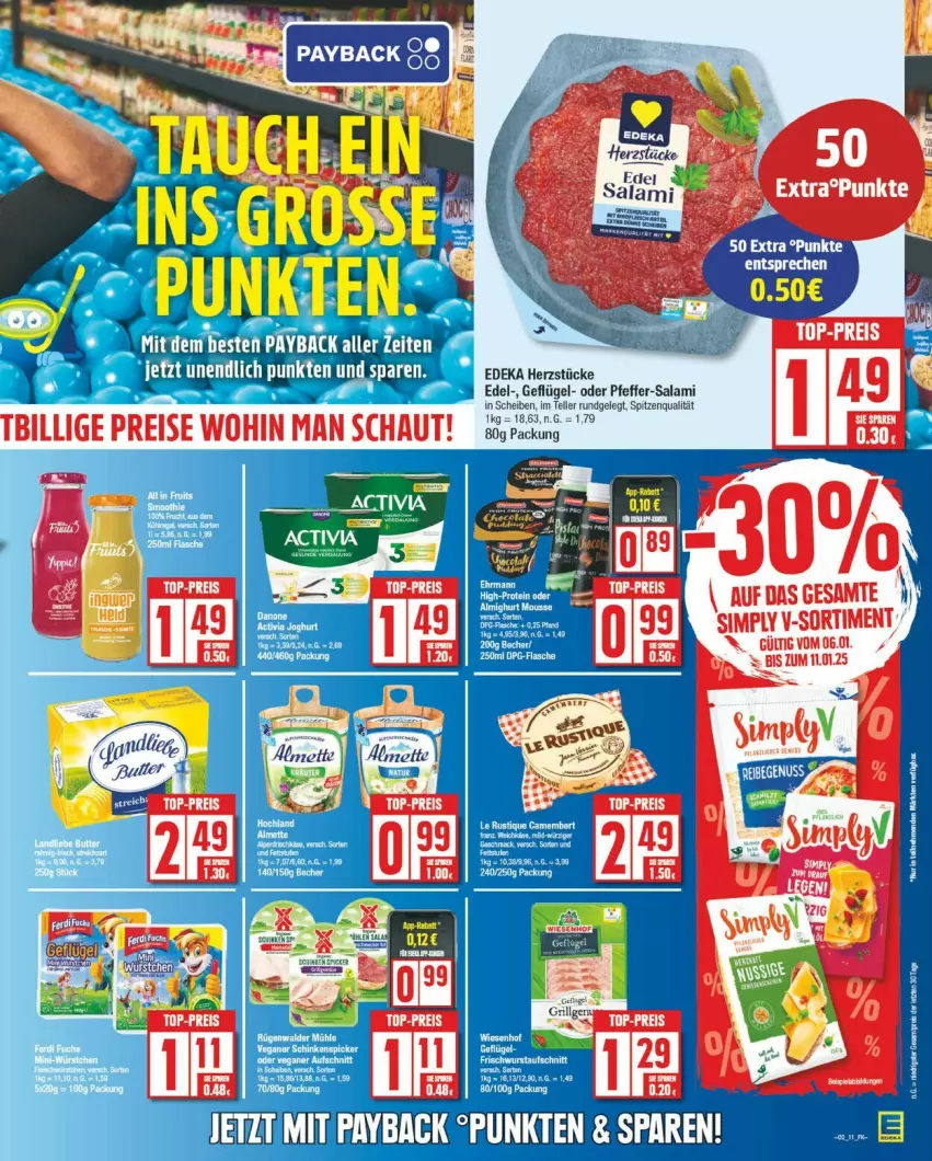 Aktueller Prospekt Edeka - Prospekte - von 06.01 bis 11.01.2025 - strona 11 - produkty: deka, eis, elle, Geflügel, pfeffer, reis, salami, spitzenqualität, teller, top-preis