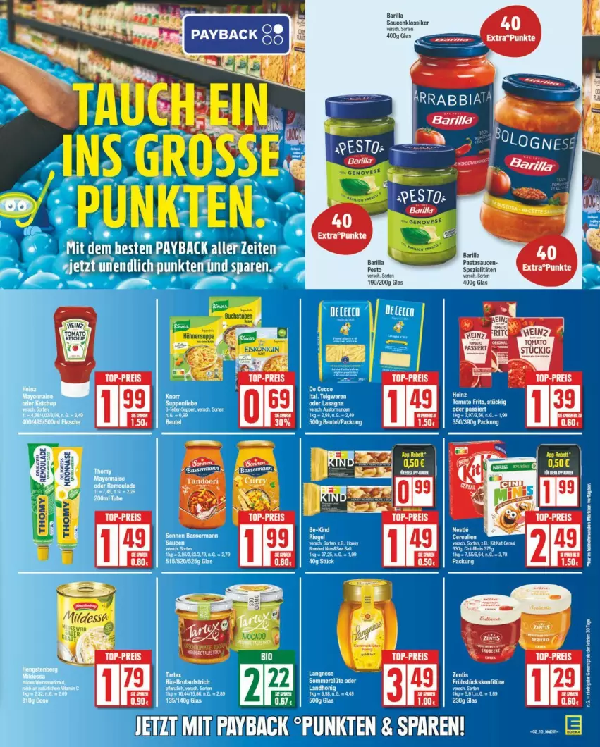 Aktueller Prospekt Edeka - Prospekte - von 06.01 bis 11.01.2025 - strona 15 - produkty: barilla, eis, gin, pasta, reis, sauce, saucen, Spezi, top-preis