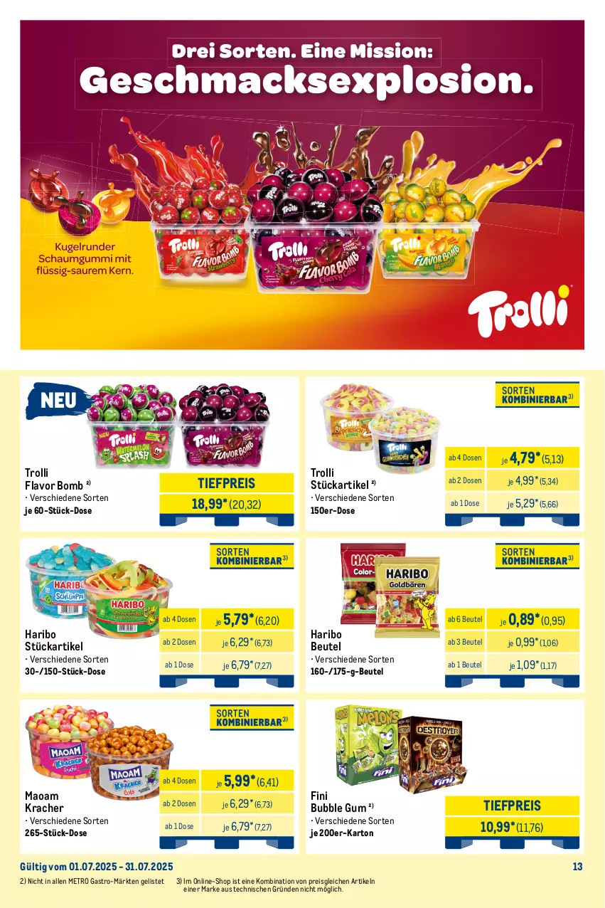 Aktueller Prospekt Metro - Monats-Mix - von 01.07 bis 31.07.2025 - strona 13 - produkty: angebot, beutel, eis, haribo, kaugummi, kracher, maoam, Metro, metro gastro, reis, Ti, tiefpreis, trolli, zucker