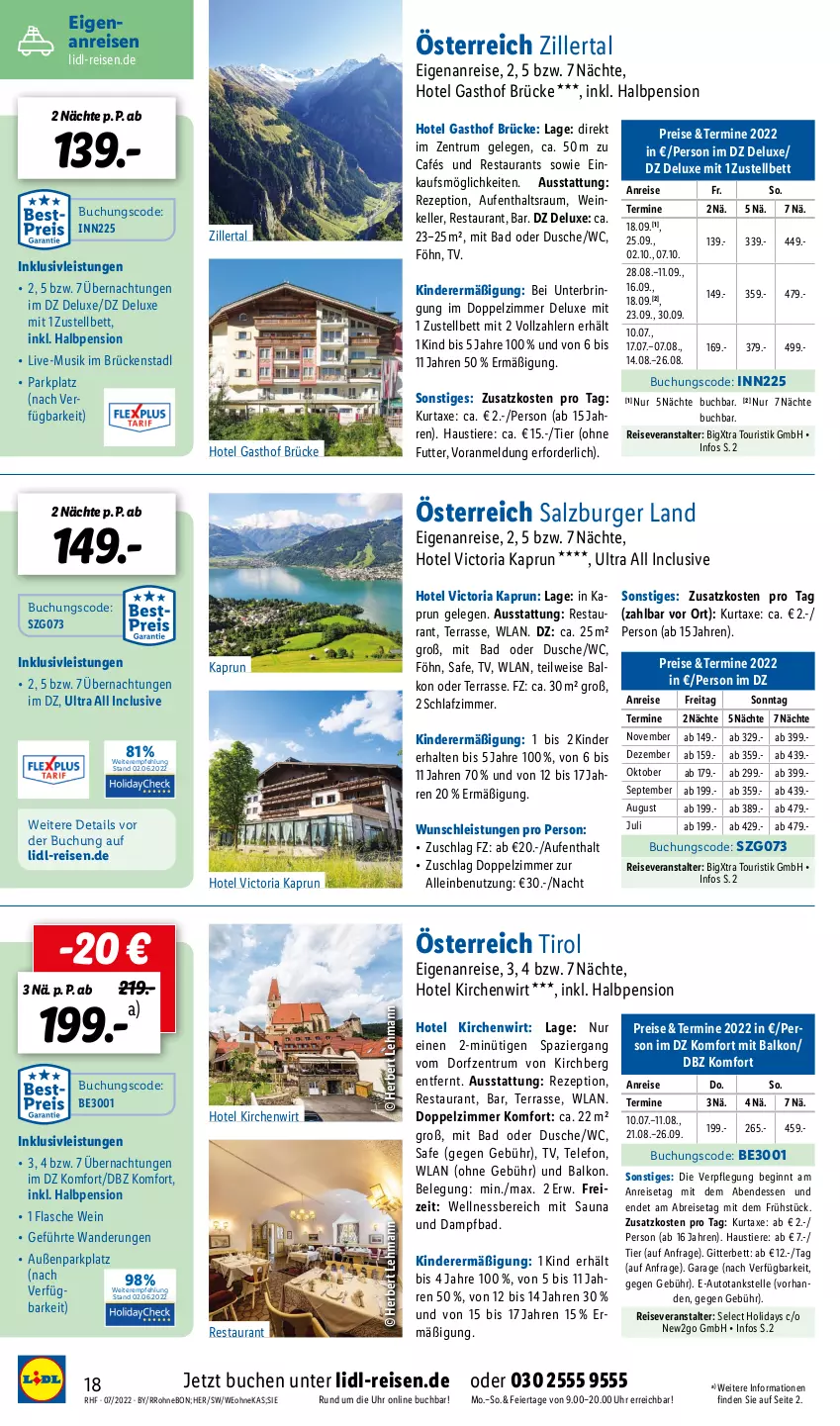 Aktueller Prospekt Lidl - Monatliche Reise-Highlights (SÜD) - von 29.06 bis 31.08.2022 - strona 18 - produkty: aust, auto, axe, Bad, bett, Brei, buch, burger, dusche, eier, eis, elle, flasche, gin, inklusivleistungen, Kinder, kurtaxe, reis, reiseveranstalter, rezept, Ria, ring, rum, salz, schlafzimmer, Stier, telefon, Ti, Tiere, uhr, wein, wellnessbereich