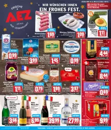 Gazetka promocyjna Aez - Prospekte - Gazetka - ważna od 23.12 do 23.12.2023 - strona 1 - produkty: alkohol, apfel, avocado, bärenmarke, bohne, bohnen, brut, butter, champagne, champagner, cola, dallmayr, dallmayr prodomo, eis, flasche, gin, halbfester schnittkäse, hofgut, irische butter, jahrgangssekt, Käse, kerrygold, Kraut, Kühne, lachs, milch, milka, milka schokolade, Mon Chéri, mumm, philadelphia, prodomo, reis, Ria, rind, rinder, Rinderroulade, rinderrouladen, rotkohl, rouladen, schnittkäse, schoko, schokolade, sekt, Ti, valdo, weihnachten, Wild, wildlachs, ZTE