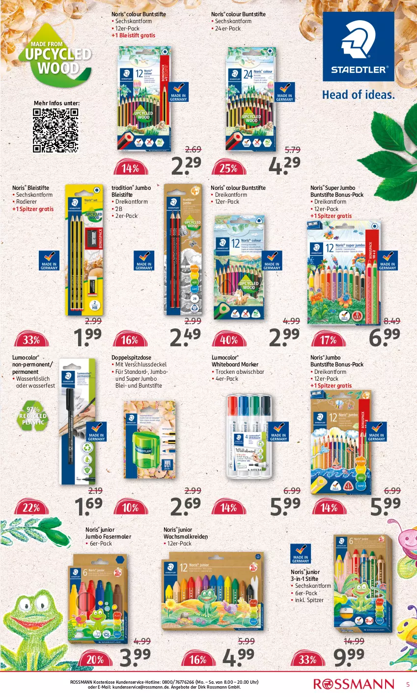 Aktueller Prospekt Rossmann - Prospekte - von 24.06 bis 13.08.2024 - strona 5 - produkty: angebot, angebote, asti, Bleistift, bleistifte, buntstifte, decke, Deckel, eis, fasermaler, jumbo, Kreide, ssd, stifte, Ti, uhr, wasser