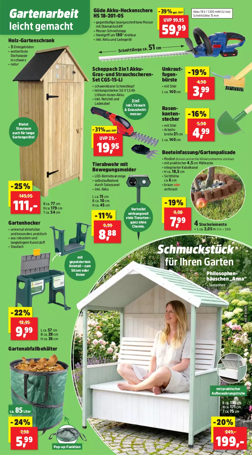 Aktueller Prospekt Thomas Philipps - von 07.04 bis 11.04.2026 - strona 5 - produkty: akku, akku-heckenschere, Behälter, braun, Brei, bürste, deka, eis, ente, Garten, heckenschere, hocker, Holz, HP, Kraut, ladegerät, ladekabel, mac, messer, natur, rasen, Rauch, Schere, Schmuck, schnitten, Schrank, Strauchschere, Ti, tisch, ZTE