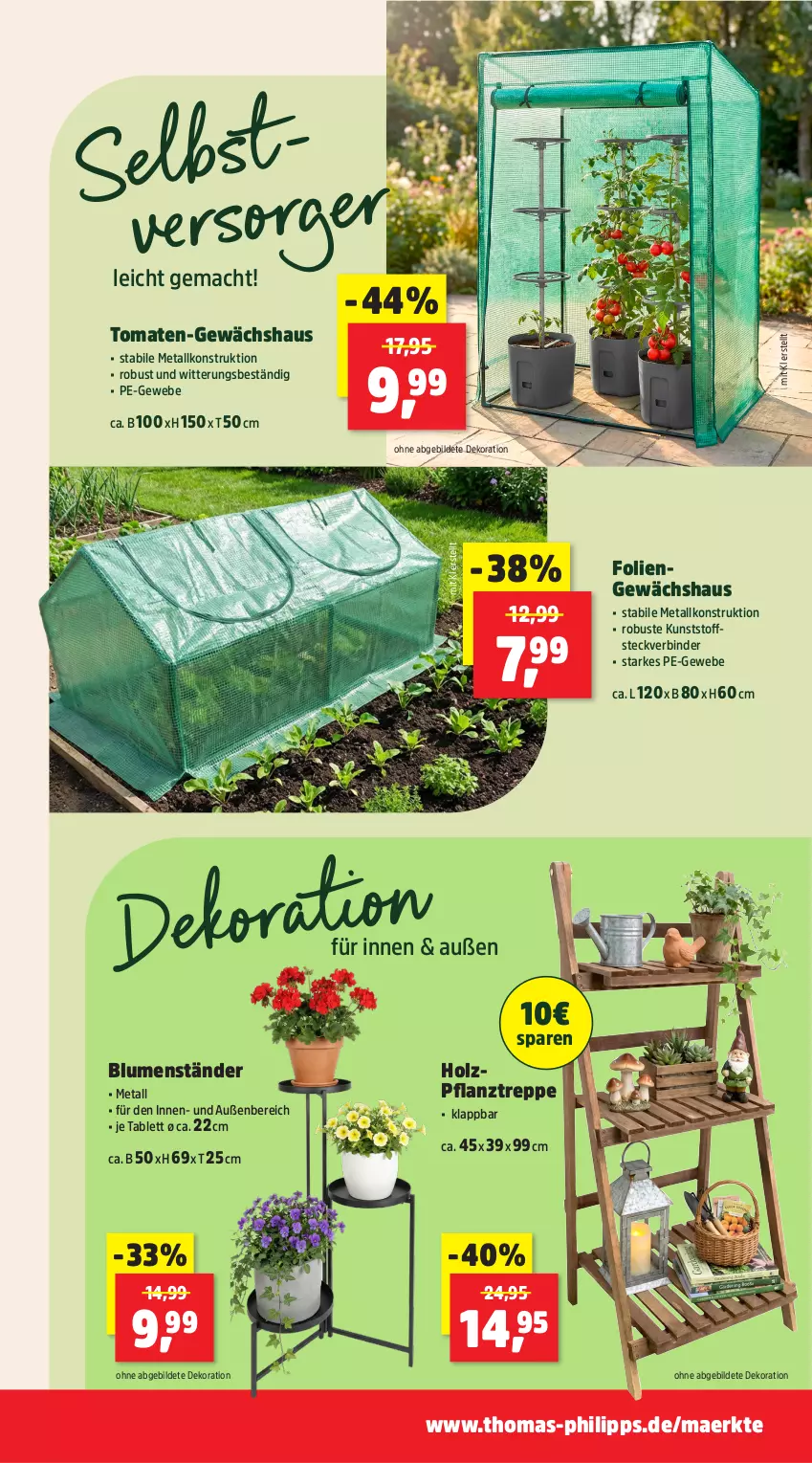 Aktueller Prospekt Thomas Philipps - von 07.04 bis 11.04.2026 - strona 9 - produkty: blume, blumen, dekoration, Gewächshaus, Holz, mac, tablet, tablett, Ti, tomate, tomaten