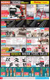 Gazetka promocyjna Norma - Norma - Gazetka - ważna od 14.08 do 14.08.2023 - strona 4 - produkty: akku, Akku-Schlagbohrschrauber, Alwa, auer, aufbewahrungskoffer, Bau, Bebe, Bohrer-Set, Bohrschrauber, Brei, bügel, bürste, bürsten, Draht, eis, elle, gabel, gin, gsw, Holz, kleber, koffer, ladegerät, latte, LG, messer, ndk, Reinigung, reinigungsbürste, reis, Ria, riegel, rwe, Schal, schnellladegerät, schrauben, Schraubendreher, spachtel, Spezi, Ti, werkzeug, Winkelschleifer