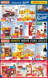 Gazetka promocyjna Norma - Norma - Gazetka - ważna od 14.08 do 14.08.2023 - strona 6 - produkty: aprikose, aprikosen, Balaton, banane, bananen, beere, beeren, Blaubeer, blaubeere, brot, chips, cuvée, dell, eis, elle, erdbeere, erdbeeren, erde, Feigen, flasche, fleisch, frucht, früchte, gin, ginger, karamell, Käse, kirsch, kirsche, kirschen, kokos, kühlregal, mac, mango, marmelade, milch, orange, paprika, pasta, Pastagericht, pralinen, prosciutto, prosciutto crudo, regal, reis, ring, rohschinken, russisch brot, saft, salami, salz, sandwich, schinken, schoko, schokolade, schokoladen, snack, tempranillo, Ti, tisch, Trinkhalme, Trockenfrüchte, Ungarische Salami, vanille, weichkäse