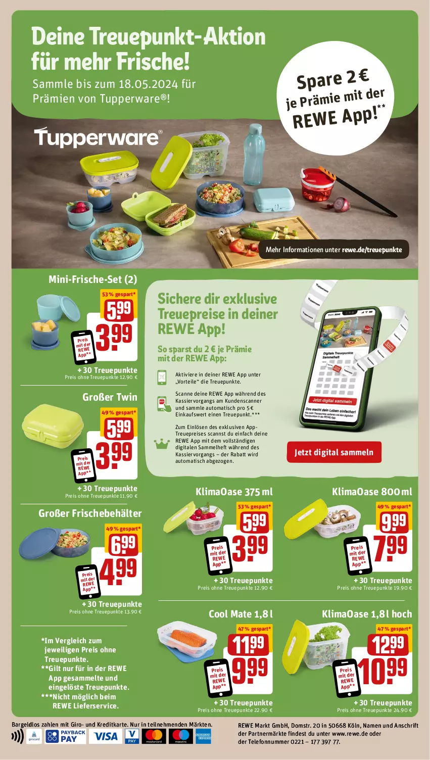 Aktueller Prospekt Rewe - Prospekte - von 06.05 bis 11.05.2024 - strona 24 - produkty: auto, Behälter, eis, lieferservice, reis, Scanner, telefon, Ti, tisch, Tupperware