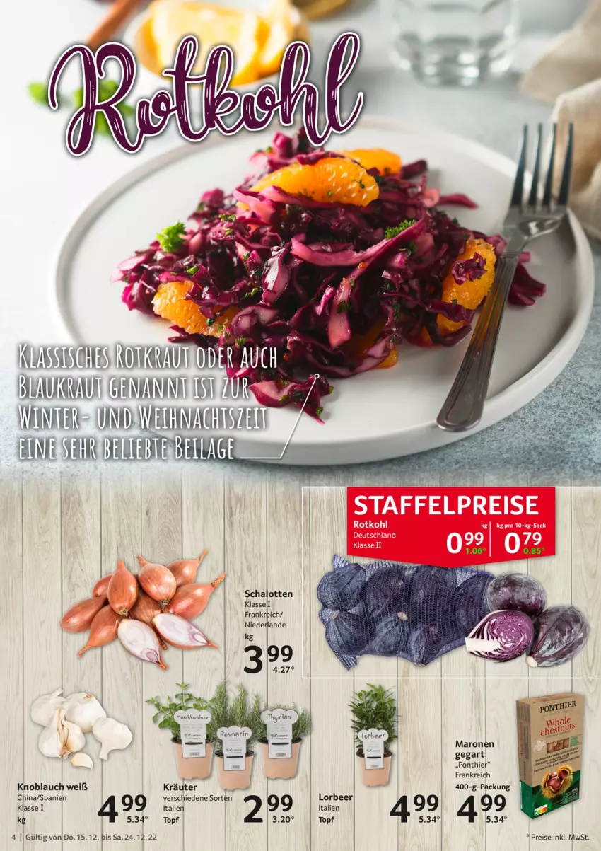 Aktueller Prospekt Selgros - Food - von 15.12 bis 24.12.2022 - strona 4 - produkty: eis, knoblauch, kräuter, reis, Schal, Schalotte, tee, Ti, topf