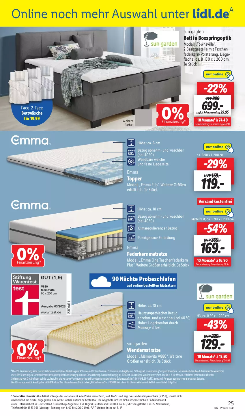 Aktueller Prospekt Lidl - Aktionsprospekt - von 22.04 bis 27.04.2024 - strona 33 - produkty: angebot, angebote, bett, bettwäsche, dell, eimer, eis, elle, erde, federkern, federkernmatratze, kernmatratze, korb, Liege, matratze, Mode, ndk, reis, rel, ring, Schal, Schale, Tasche, taschen, telefon, Ti, topper, uhr, versandkostenfrei, vita, wendematratze