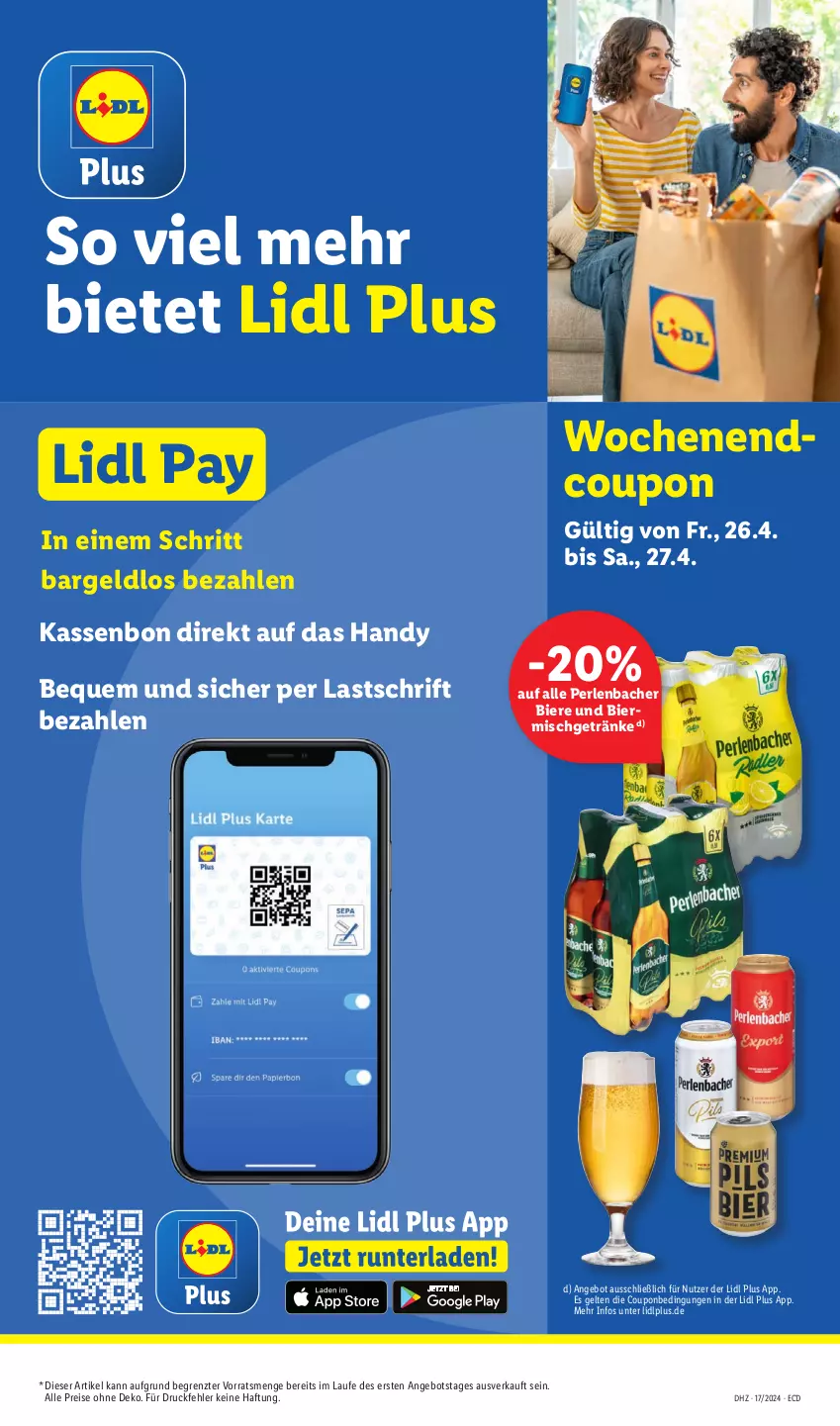 Aktueller Prospekt Lidl - Aktionsprospekt - von 22.04 bis 27.04.2024 - strona 61 - produkty: angebot, bier, Biere, coupon, eis, getränk, getränke, Handy, perlen, reis, Ti, ZTE