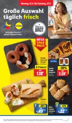 Gazetka promocyjna Lidl - Aktionsprospekt - Gazetka - ważna od 27.04 do 27.04.2024 - strona 3 - produkty: angebot, brot, brötchen, ciabatta, cookie, cookie dough, coupon, Donut, eis, Meister, reis, schoko, Ti, ZTE