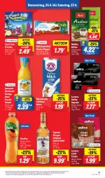 Gazetka promocyjna Lidl - Aktionsprospekt - Gazetka - ważna od 27.04 do 27.04.2024 - strona 51 - produkty: aktionspreis, angebot, bärenmarke, caffè crema, Cap, capri-sun, captain morgan, coupon, direktsaft, eis, elle, fleisch, frucht, fruchtfleisch, fuzetea, gin, haltbare milch, Innocent, kaffee, Kinder, kinder pingui, lavazza, melitta, milch, Milchschnitte, orange, original spiced gold, pingui, reis, saft, teller, Ti, ZTE