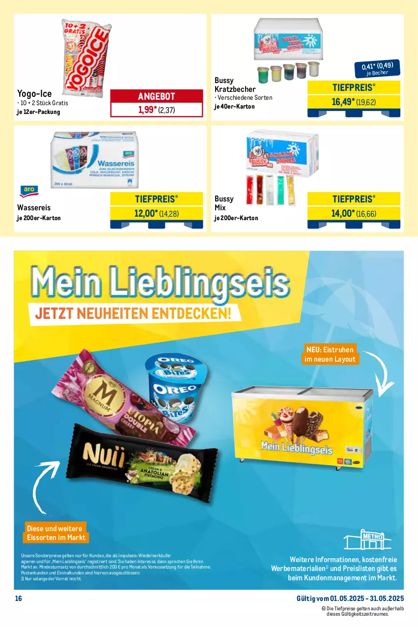 Aktueller Prospekt Metro - Monats-Mix - von 01.05 bis 31.05.2025 - strona 16 - produkty: angebot, Becher, decke, eis, neuheit, reis, Ria, Ti, tiefpreis, wasser, wassereis, Yo