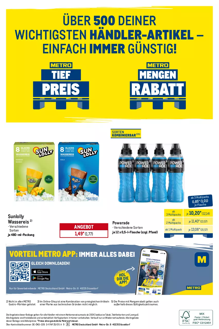 Aktueller Prospekt Metro - Monats-Mix - von 01.05 bis 31.05.2025 - strona 20 - produkty: abholpreise, angebot, angebote, Cap, capri-sun, eis, flasche, ilag, Metro, reis, rwe, telefon, Ti, wasser, wassereis, wodka, ZTE