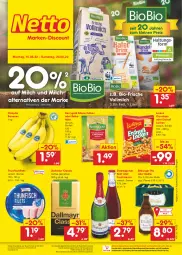 Gazetka promocyjna Netto Marken-Discount - Filial-Angebote - Gazetka - ważna od 20.08 do 20.08.2022 - strona 1 - produkty: angebot, banane, bananen, bestpreis, bio, bitburger, bitburger pils, burger, chips, chiquita, crunchips, dallmayr, ecco, eis, filet, filets, fisch, frucht, fruchtsecco, kaffee, Käse, käsescheiben, kerrygold, lorenz, lorenz crunchips, milch, ndk, oder radler, pils, radler, Reibekäse, reis, rotkäppchen, sekt, thunfisch, Ti, versandkostenfrei, vollmilch, ZTE