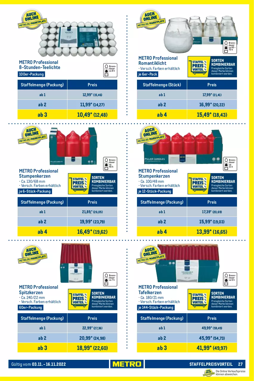 Aktueller Prospekt Metro - GastroJournal - von 03.11 bis 16.11.2022 - strona 27 - produkty: auer, eis, kerze, Metro, preisvorteil, reis, tee, Teelicht, teelichte, Ti