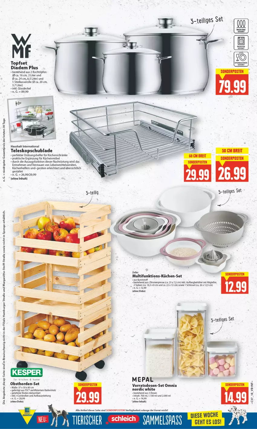 Aktueller Prospekt E Center - Angebote der Woche - von 12.09 bis 17.09.2022 - strona 18 - produkty: angebot, angebote, Bau, Behälter, braun, burger, decke, Deckel, diadem, eis, elle, erde, Glasdeckel, hamburger, Holz, küche, Küchen, Küchenhelfer, latte, lebensmittel, möbel, reis, Schleich, schüssel, sonderposten, spülmaschinen, stielkasserolle, Teleskop, Ti, tisch, topf, Topfset, zitrone, zitronen, ZTE