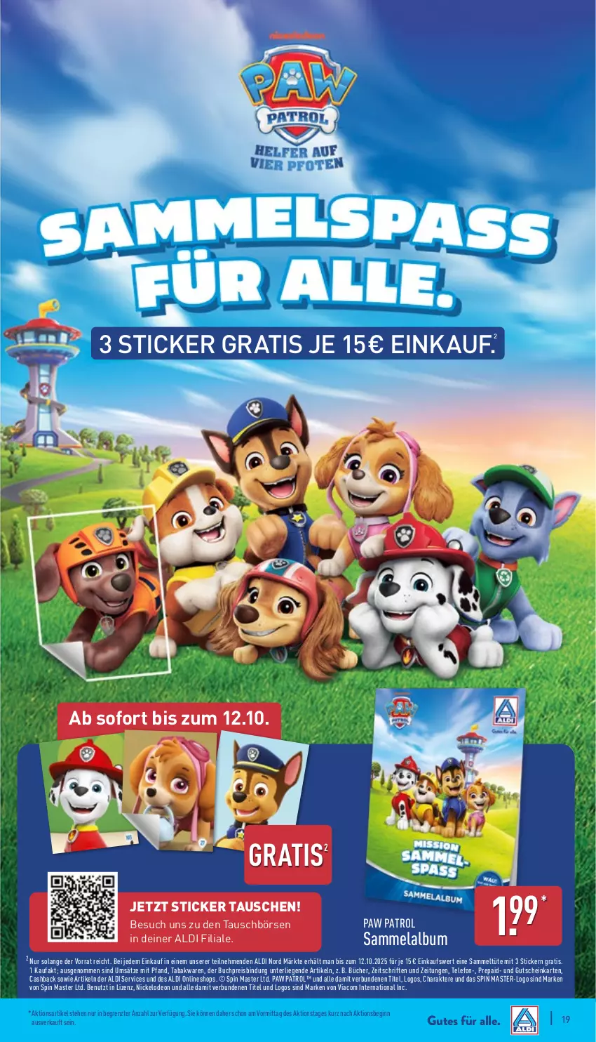Aktueller Prospekt Aldi Nord - Von Montag - von 08.09 bis 13.09.2025 - strona 23 - produkty: aldi, buch, deo, eis, gin, gutschein, HP, Liege, Paw Patrol, reis, telefon, Ti, Tüte, ZTE