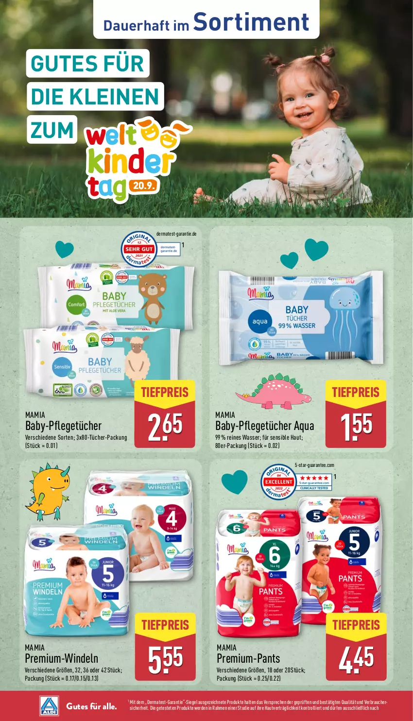 Aktueller Prospekt Aldi Nord - Von Montag - von 08.09 bis 13.09.2025 - strona 42 - produkty: aqua, auer, eis, erde, leine, mam, Pants, Rauch, reis, tee, Ti, tiefpreis, trolli, tücher, wasser, windeln