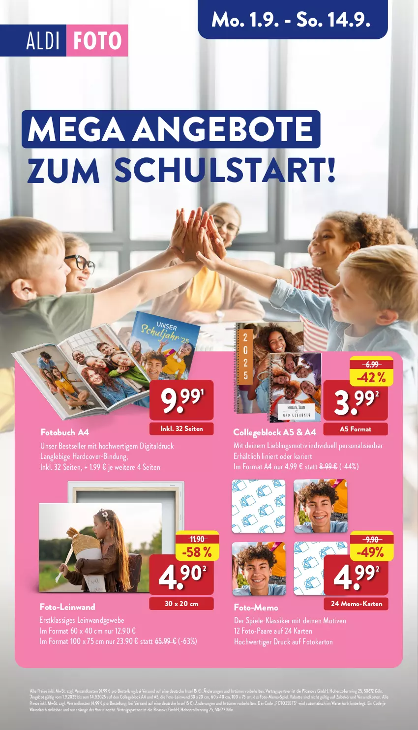 Aktueller Prospekt Aldi Nord - Von Montag - von 08.09 bis 13.09.2025 - strona 46 - produkty: angebot, angebote, auto, buch, collegeblock, eis, elle, Fotobuch, korb, ndk, Persona, reis, ring, Spiele, Ti, tisch