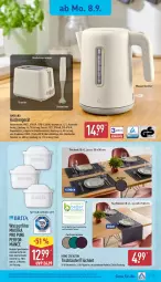 Gazetka promocyjna Aldi Nord - Von Montag - Gazetka - ważna od 13.09 do 13.09.2025 - strona 21 - produkty: ambia, auto, Bau, baumwolle, Becher, bett, brötchen, brötchenaufsatz, decke, Deckel, dell, edelstahl, eis, elle, geschirr, geschirrtücher, K2, Kocher, küche, Küchen, Läufer, mac, Maxtra, Messbecher, Mixer, Mode, Ria, rwe, stabmixer, Ti, tisch, tischläufer, Tischset, toast, toaster, tücher, wasser, wasserfilter, wasserkocher, wolle