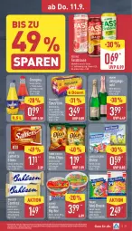 Gazetka promocyjna Aldi Nord - Von Montag - Gazetka - ważna od 13.09 do 13.09.2025 - strona 35 - produkty: ahoj-brause, alkohol, bahlsen, beutel, brause, chips, comtess, durstlöscher, eis, eistee, elle, fassbrause, flasche, funny-frisch, gin, haribo, jahrgangssekt, kartoffel, kartoffelchips, kuchen, lorenz, mumm, Ofen, orangina, Paula, paulaner, saltletts, sekt, Spezi, tee, teller, Ti, veltins, ZTE, zucker