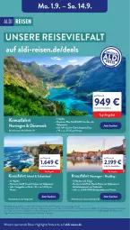 Gazetka promocyjna Aldi Nord - Von Montag - Gazetka - ważna od 13.09 do 13.09.2025 - strona 45 - produkty: aldi, angebot, buch, eis, getränk, getränke, LG, reis, reise-highlights, rwe, Schal, schott, Ti, top-angebot, ZTE