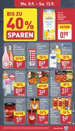 Gazetka promocyjna Aldi Nord - Von Montag - Gazetka - ważna od 13.09 do 13.09.2025 - strona 9 - produkty: Absolut Vodka, Alwa, ananas, aus der tiefkühlung, beutel, cocktail, coppenrath, Dr. Oetker, drink, Effect, elle, flasche, frucht, fruchtsaft, getränk, gin, Goldstücke, hella, kokos, kokosnuss, konfitüre, konfitüre extra, mac, melone, mineralwasser, nuss, Ofen, paprika, saft, Schwartau, teller, Ti, tradizionale, vodka, wasser, wassermelone, wein, Yo, YouCook, ZTE