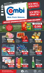 Gazetka promocyjna Combi - Prospekte - Gazetka - ważna od 12.02 do 12.02.2022 - strona 1 - produkty: Becher, beere, beeren, beutel, braten, bugles, burlander, chips, dessert, deutscher schnittkäse, ehrmann, Ehrmann Grand Dessert, eis, erdbeere, erdbeeren, flasche, jahrgangssekt, Käse, kasseler, Kinder, kinder schokolade, lachs, Lachsbraten, LG, milram, mumm, oder yogurette, pizza, reinert, reis, säfte, Schal, Schale, schinken, schnitten, schnittkäse, schoko, schokolade, schwein, sekt, Ti, wagner, wein, Yo, yogurette