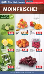 Gazetka promocyjna Combi - Prospekte - Gazetka - ważna od 12.02 do 12.02.2022 - strona 2 - produkty: angebot, angebote, beere, beeren, beutel, bio, himbeer, himbeere, himbeeren, limette, limetten, mandarine, mandarinen, mango, mangos, Mett, metten, nuss, salat, Schal, Schale, tafeläpfel, tafeltrauben, Ti, trauben, zitrone, zitronen