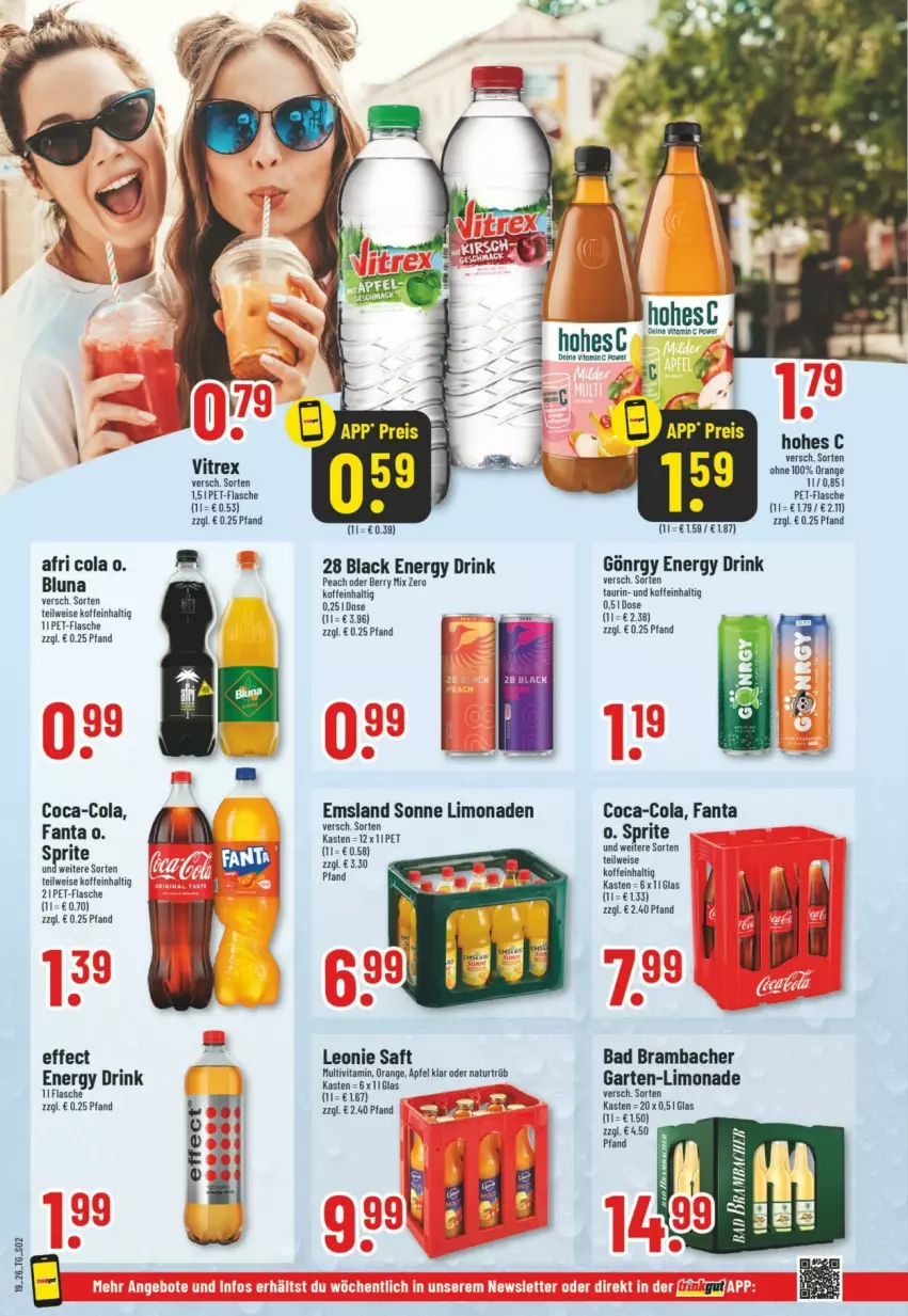 Aktueller Prospekt Trinkgut - Prospekte - von 03.05 bis 09.05.2026 - strona 2 - produkty: Afri Cola, apfel, Bad, coca-cola, cola, drink, Effect, eis, energy drink, fanta, flasche, Garten, Hohes C, lack, limo, limonade, limonaden, natur, orange, pet-flasche, saft, sprite, Ti, vita, vitrex