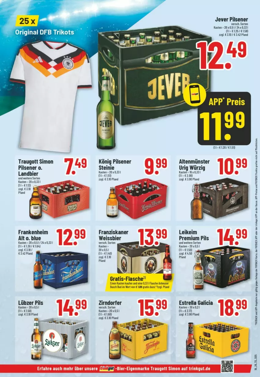 Aktueller Prospekt Trinkgut - Prospekte - von 03.05 bis 09.05.2026 - strona 5 - produkty: Altenmünster, bier, eis, flasche, franziskaner, Heu, jever, jever pilsener, könig pilsener, Lübzer, payback, pils, pilsener, premium pils, rel, sim, Ti, weissbier