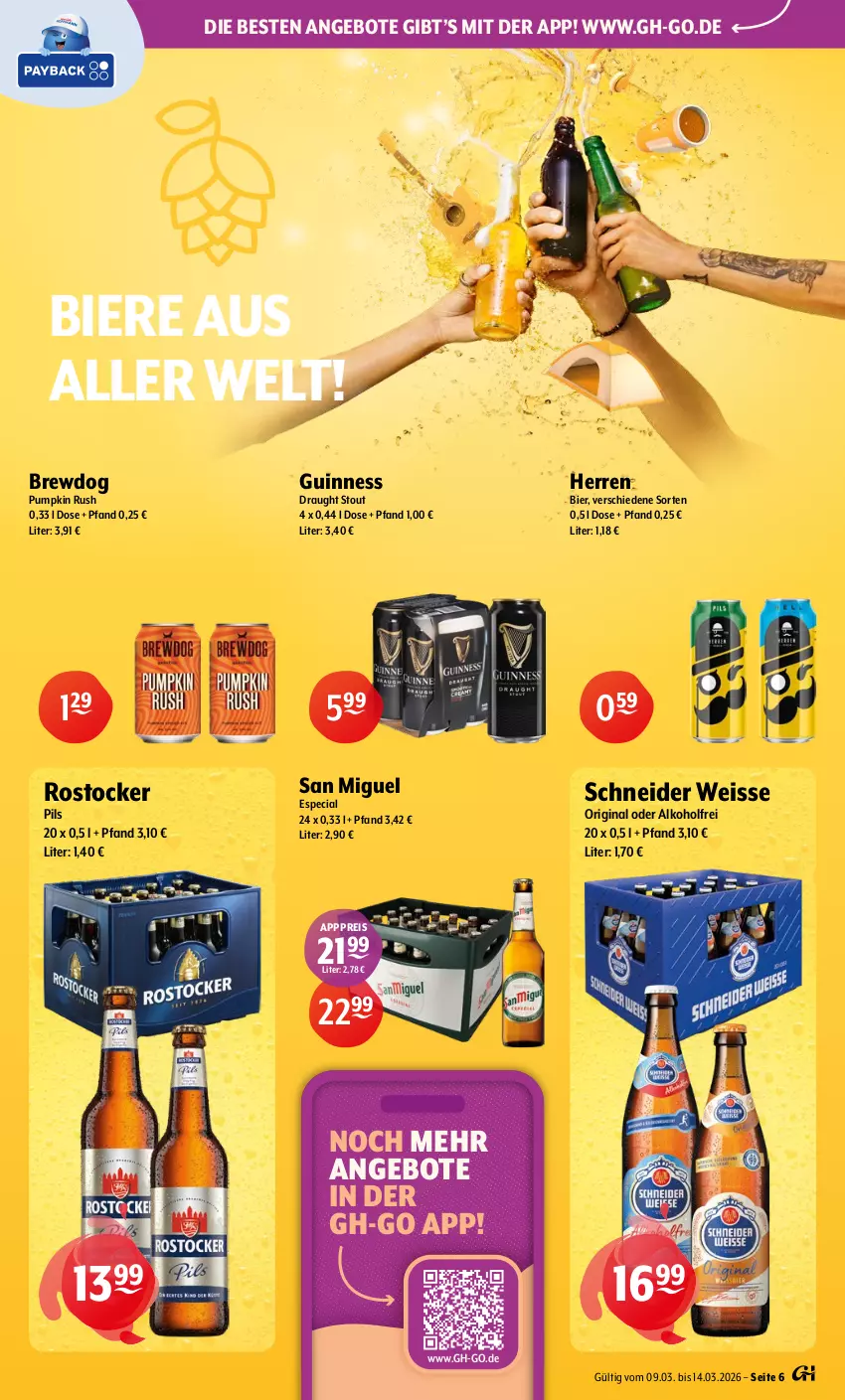 Aktueller Prospekt Getraenke Hoffmann - Prospekte - von 09.03 bis 14.03.2026 - strona 6 - produkty: alkohol, angebot, angebote, bier, Biere, eis, gin, Guinness, pils, reis, Rostocker, Ti