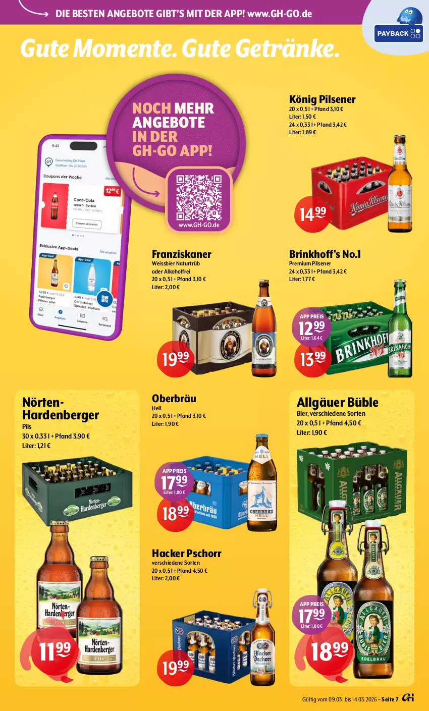 Aktueller Prospekt Getraenke Hoffmann - Prospekte - von 09.03 bis 14.03.2026 - strona 7 - produkty: alkohol, angebot, angebote, Berger, bier, eis, ente, franziskaner, getränk, getränke, hacker pschorr, könig pilsener, LG, natur, pils, pilsener, premium pils, reis, Ti, weissbier