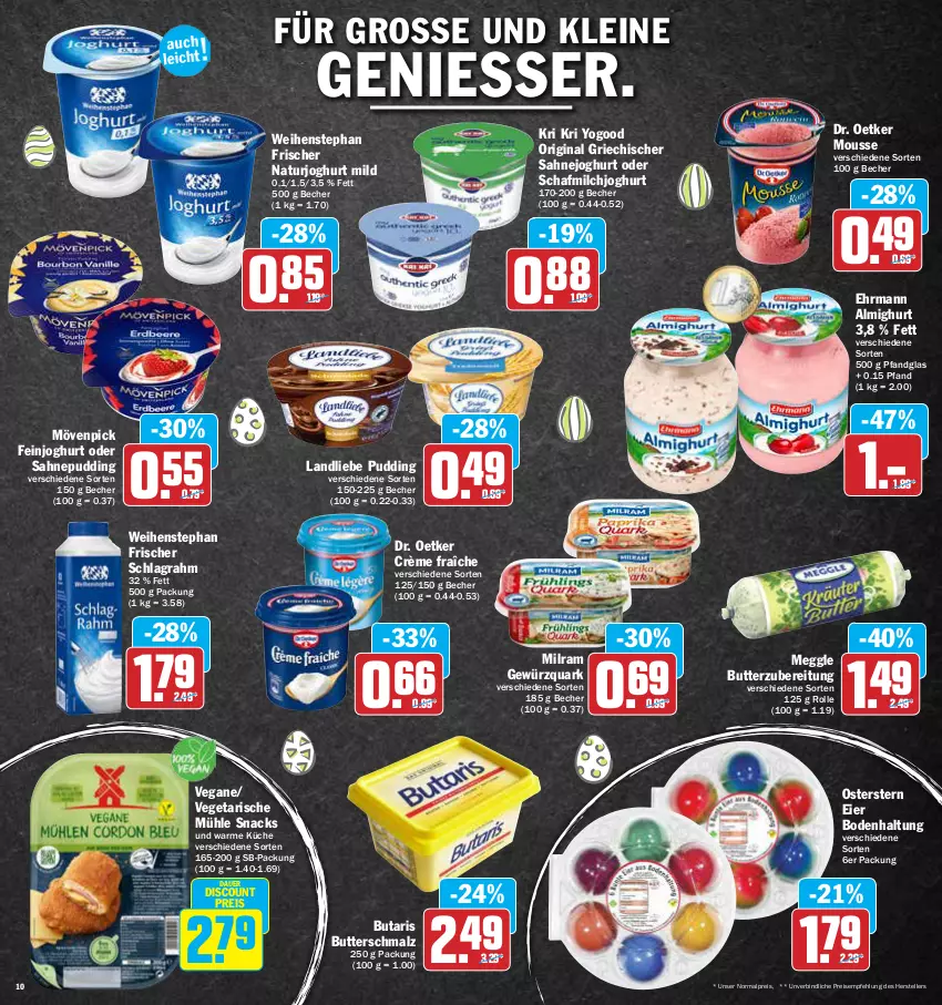 Aktueller Prospekt Aez - Prospekte - von 11.04 bis 16.04.2022 - strona 10 - produkty: almighur, almighurt, auer, Becher, butter, Butterschmalz, crème fraîche, discount, Dr. Oetker, ehrmann, ehrmann almighurt, eier, eis, elle, feinjoghurt, gewürz, gewürzquark, gin, joghur, joghurt, joghurt mild, küche, landliebe, leine, malz, meggle, milch, milram, mousse, mövenpick, natur, naturjoghurt, pudding, quark, reis, sahne, Sahnejoghurt, schlagrahm, Schmalz, snack, snacks, teller, Vegeta, weihenstephan, Yo